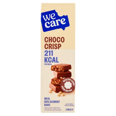 WeCare 12-uurtje maaltijdreep Choco crisp Doos 116 g