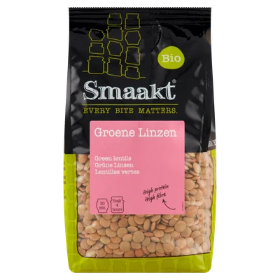 Smaakt Groene linzen biologisch Zak 400 g