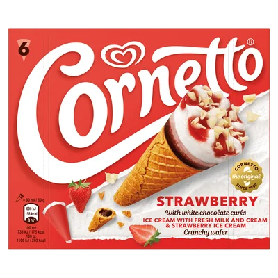 Ola Cornetto Classico Strawberry Krimp 6 st