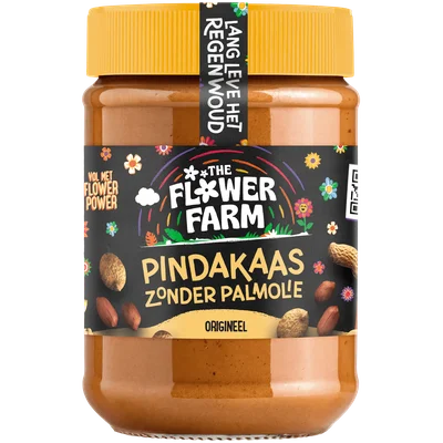 The Flower Farm Pindakaas zonder palmolie Pot 350 g