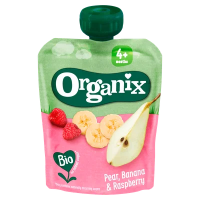 Organix Peer, banaan en framboos bio 4+ Stazak 90 g