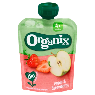 Organix Appel en aardbei bio 4+ Stazak 90 g