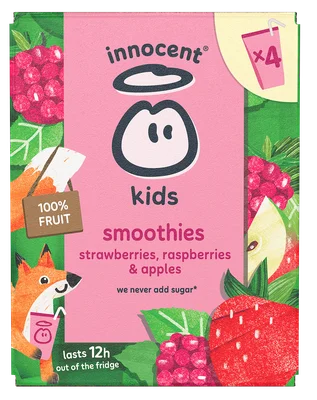 Innocent Kids smoothie strawberry raspberry 4st Set 600 ml