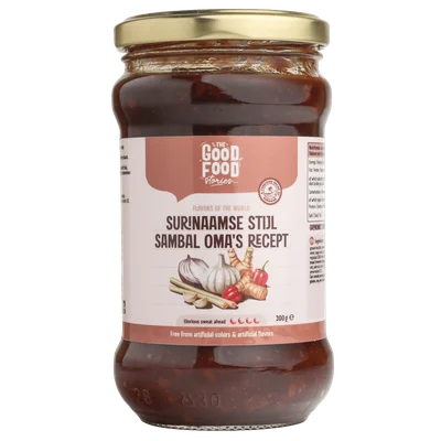 The GoodFood Stories Surinaamse oma's sambal Pot 300 g