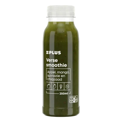 PLUS Verse smoothie mango spinazie chia Fles 250 ml
