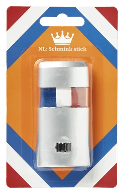 Neutraal Koningsdag schmink rood-wit-blauw Blister 1 st