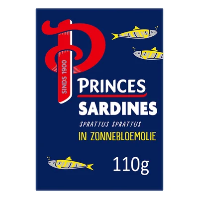 Princes Sardines in zonnebloemolie Flacon 110 g