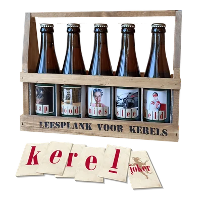 MULTI CADEAU Leesplankje Kerels + Spel Set 5 st