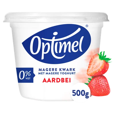 Optimel Kwark aardbei 0% vet Beker 500 g