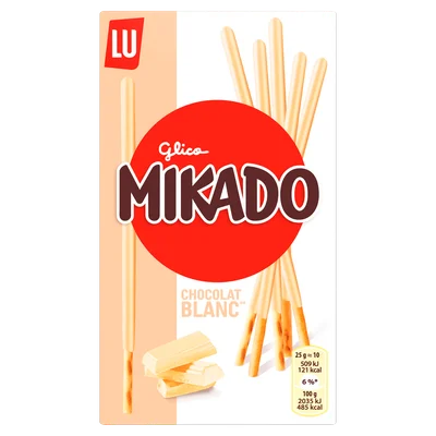 Lu Mikado Chocolade Koekjes Wit Doos 70 g