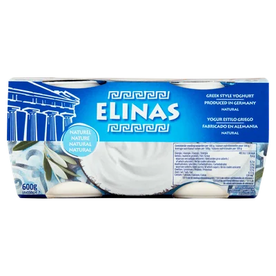 Elinas Griekse stijl yoghurt naturel 4-pack Set 600 g