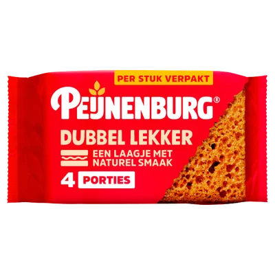 Peijnenburg Dubbel lekker naturel 4-pack Krimp 196 g