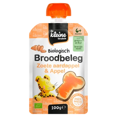 De Kleine Keuken Bio broodbeleg zoete aardappel 6+ Stazak 100 g