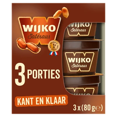 Wijko Satésaus kant &amp; klaar 3-pack Doos 115 g