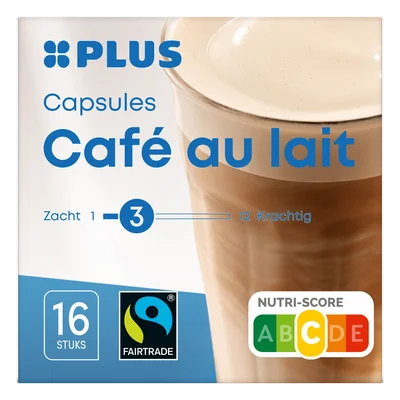 PLUS Koffiecapsules café au lait fairtrade