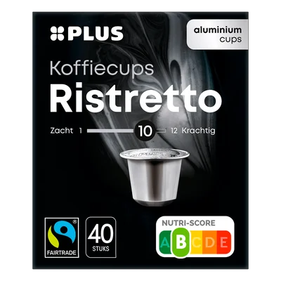 PLUS Koffiecups ristretto Fairtrade