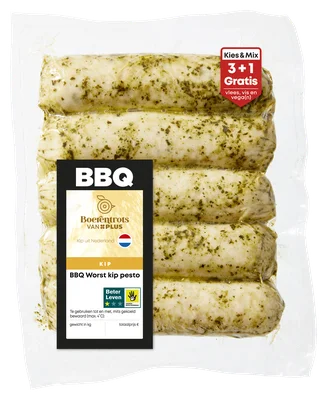 PLUS Boerentrots BBQ worst kip pesto
