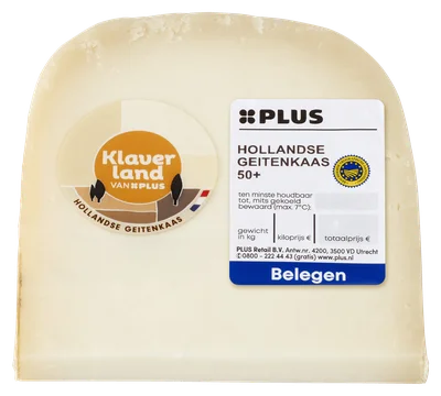 PLUS Klaverland Geitenkaas belegen 50+ stuk