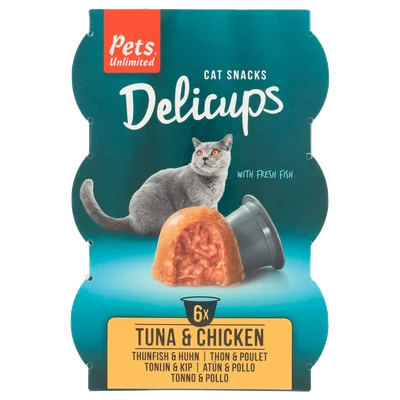 Pets Unlimited Delicups tonijn&kip
