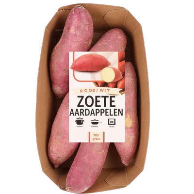 Zoete aardappelen rood-wit