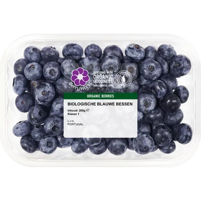 Biologische blauwe bessen