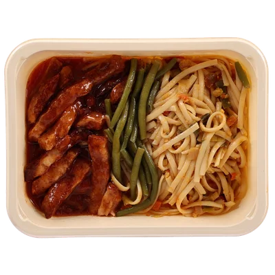 Mealmasters Bami goreng gerookte buikspek zoetzure saus
