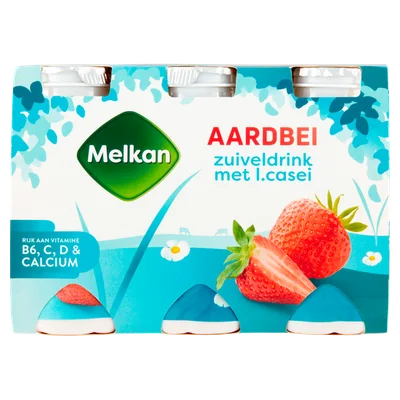 Melkan Zuiveldrink aardbei
