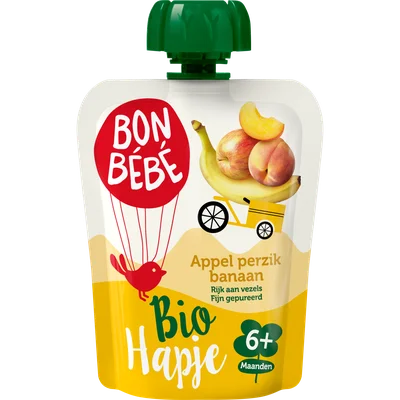 Bonbébé Biohapje 6+ maanden appel-perzik-banaan