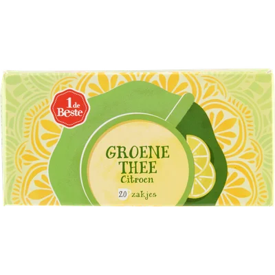 1 de Beste Groene thee citroen kop 20 zk.