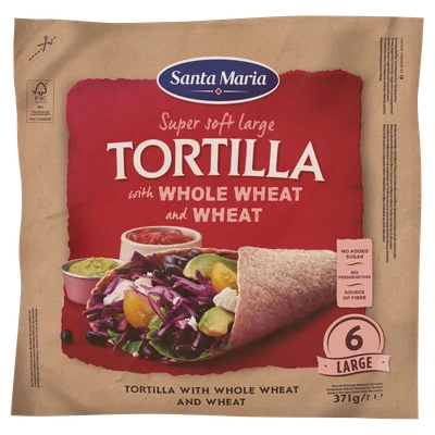 Santa Maria Tortilla whole wheat large 6 stuks