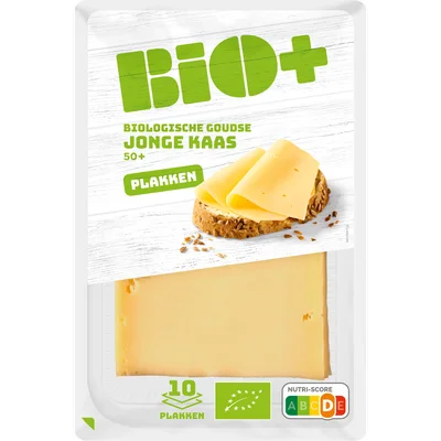 Bio+ Biologische goudse jonge kaas plakken 50+