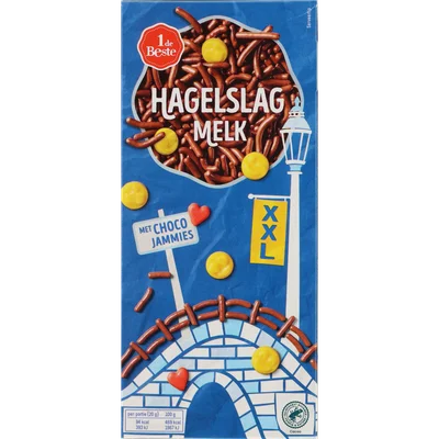 1 de Beste Hagelslag xxl melk met emoticons