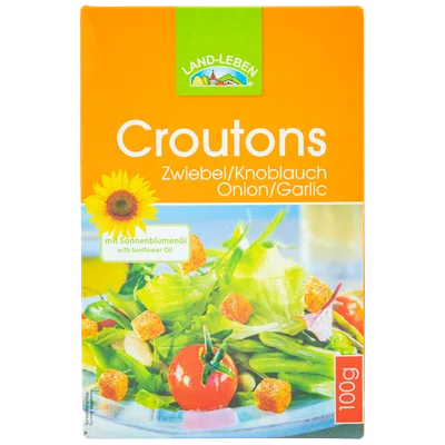 Land Leben Croutons knoflook ui