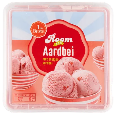 1 de Beste Roomijs aardbei