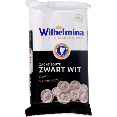 Wilhelmina Zacht zoute zwart wit rol 3 stuks