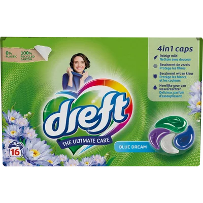 Dreft Wascapsules blauwe droom 4 in 1