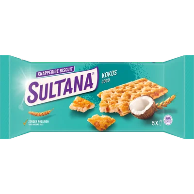 Sultana Knappers kokos 5x 3st.