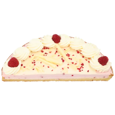 Vlaai half witte chocolade frambozen