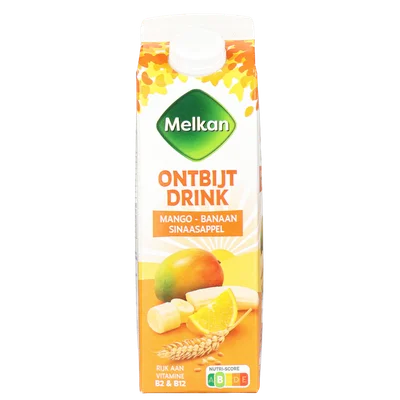 Melkan Ontbijtdrink sinaasappel-mango-banaan