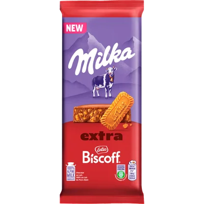 Milka Chocoladereep biscoff extra