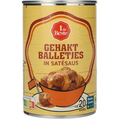 1 de Beste Gehaktballetjes in satesaus