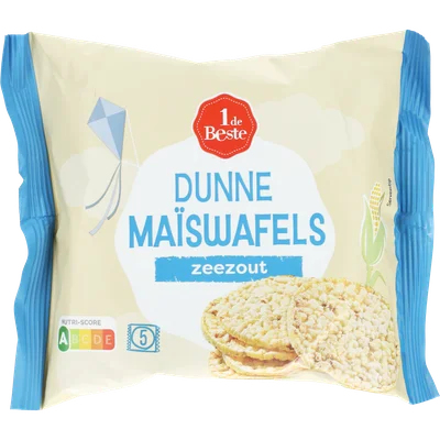 1 de Beste Dunne maiswafels zeezout 4x25gr