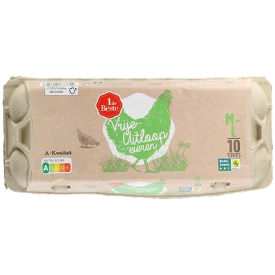 1 de Beste Vrije uitloop eieren wit M-L