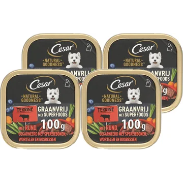 Cesar Natural Goodness - Nat Hondenvoer - Rundvlees 4 x 100g