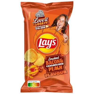 Lay's Ribbelchips max smoked bacon& car. peach