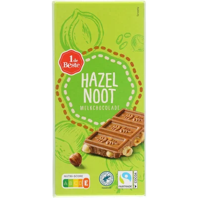 1 de Beste Chocoladereep hazelnoot melk