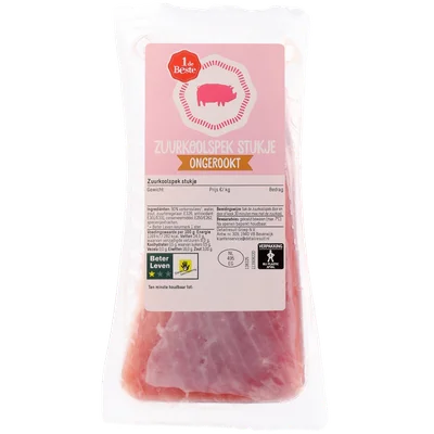 1 de Beste Zuurkoolspek stukje ongerookt