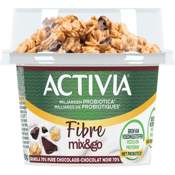Activia Fibre Mix & Go Granola Zwarte Chocolade 165g
