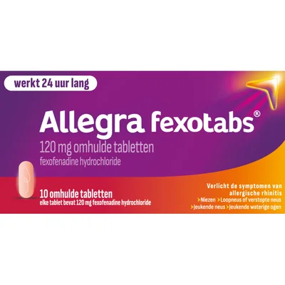 Allegra Fexotabs 120 mg omhulde tabletten, 10 stuks