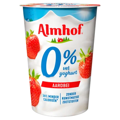 Almhof 0% vet yoghurt Aardbei